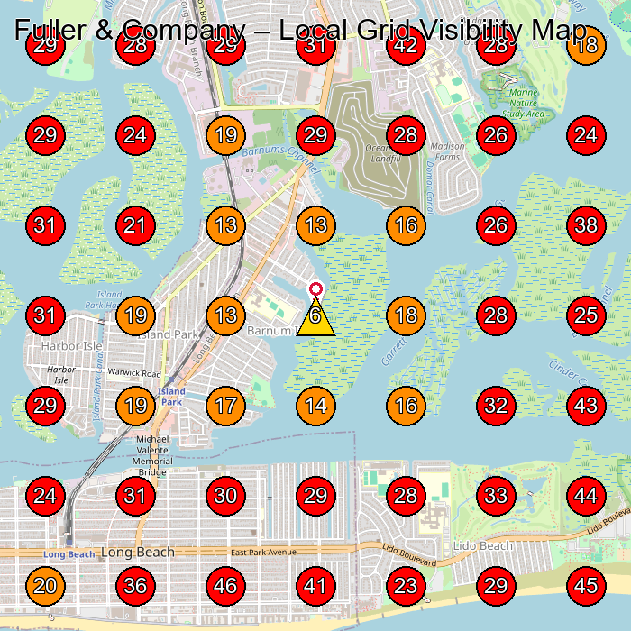 Fuller & Company GeoGrid visibility map for Cabinet Maker in Cedarhurst
